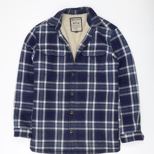 NEXT Mens Black Plaid Jacket Size S Button