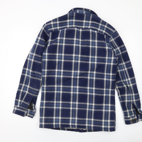 NEXT Mens Black Plaid Jacket Size S Button