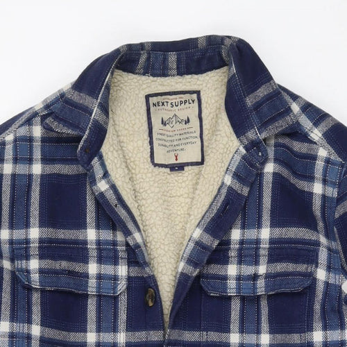 NEXT Mens Black Plaid Jacket Size S Button