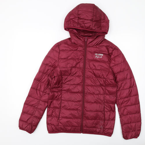 Lee Cooper Womens Red Puffer Jacket Jacket Size 8 Zip