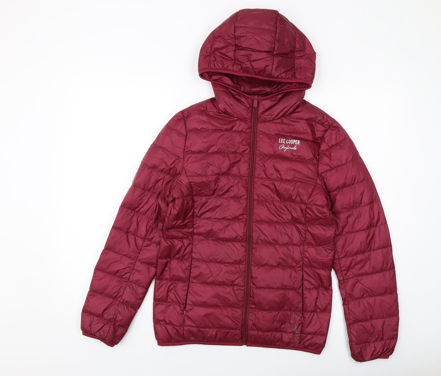 Lee Cooper Womens Red Puffer Jacket Jacket Size 8 Zip