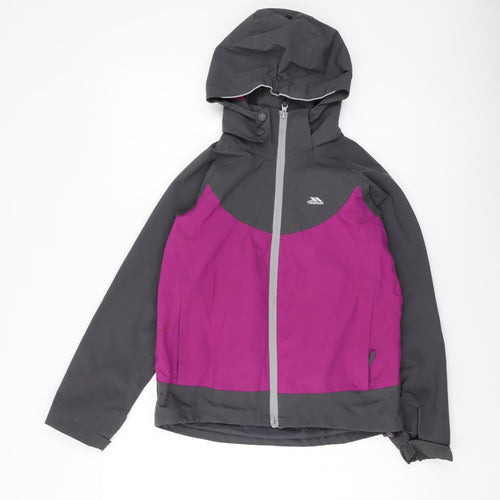 Trespass Girls Grey Jacket Size 9-10 Years Zip