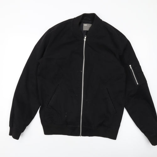 ASOS Mens Black Bomber Jacket Jacket Size M Zip