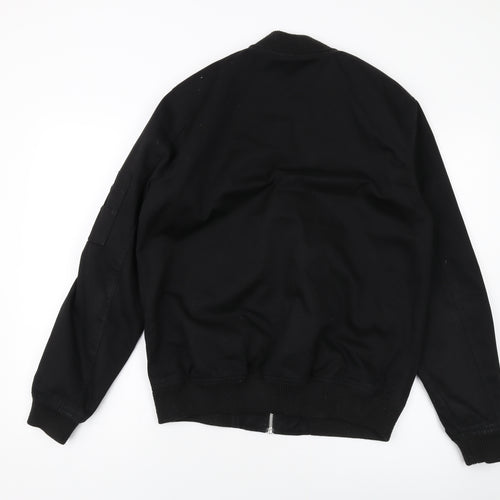 ASOS Mens Black Bomber Jacket Jacket Size M Zip