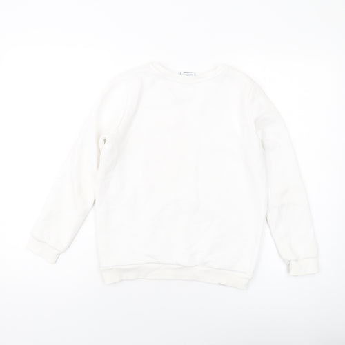 Hype Girls White Cotton Pullover Sweatshirt Size 11-12 Years Pullover