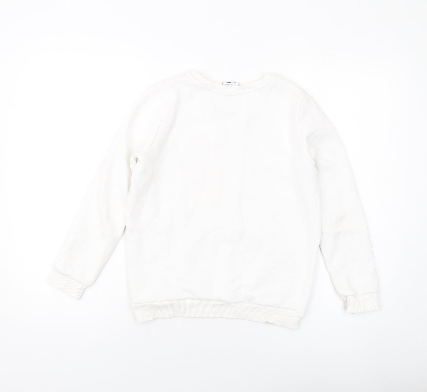 Hype Girls White Cotton Pullover Sweatshirt Size 11-12 Years Pullover