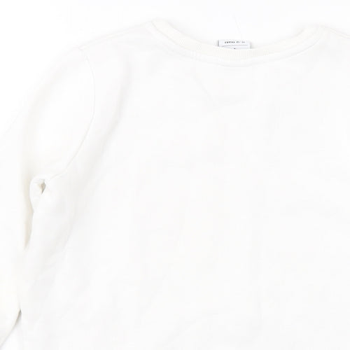 Hype Girls White Cotton Pullover Sweatshirt Size 11-12 Years Pullover