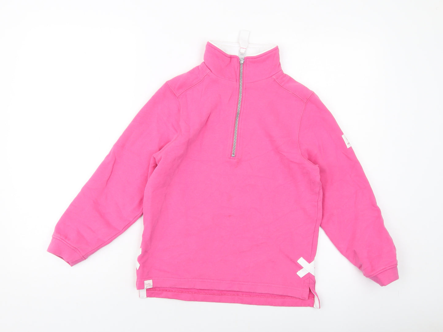 Lazy Jacks Girls Pink Cotton Pullover Sweatshirt Size 7-8 Years Zip