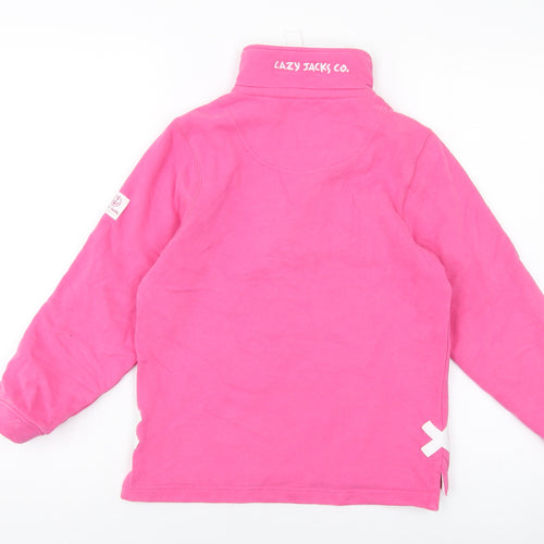 Lazy Jacks Girls Pink Cotton Pullover Sweatshirt Size 7-8 Years Zip