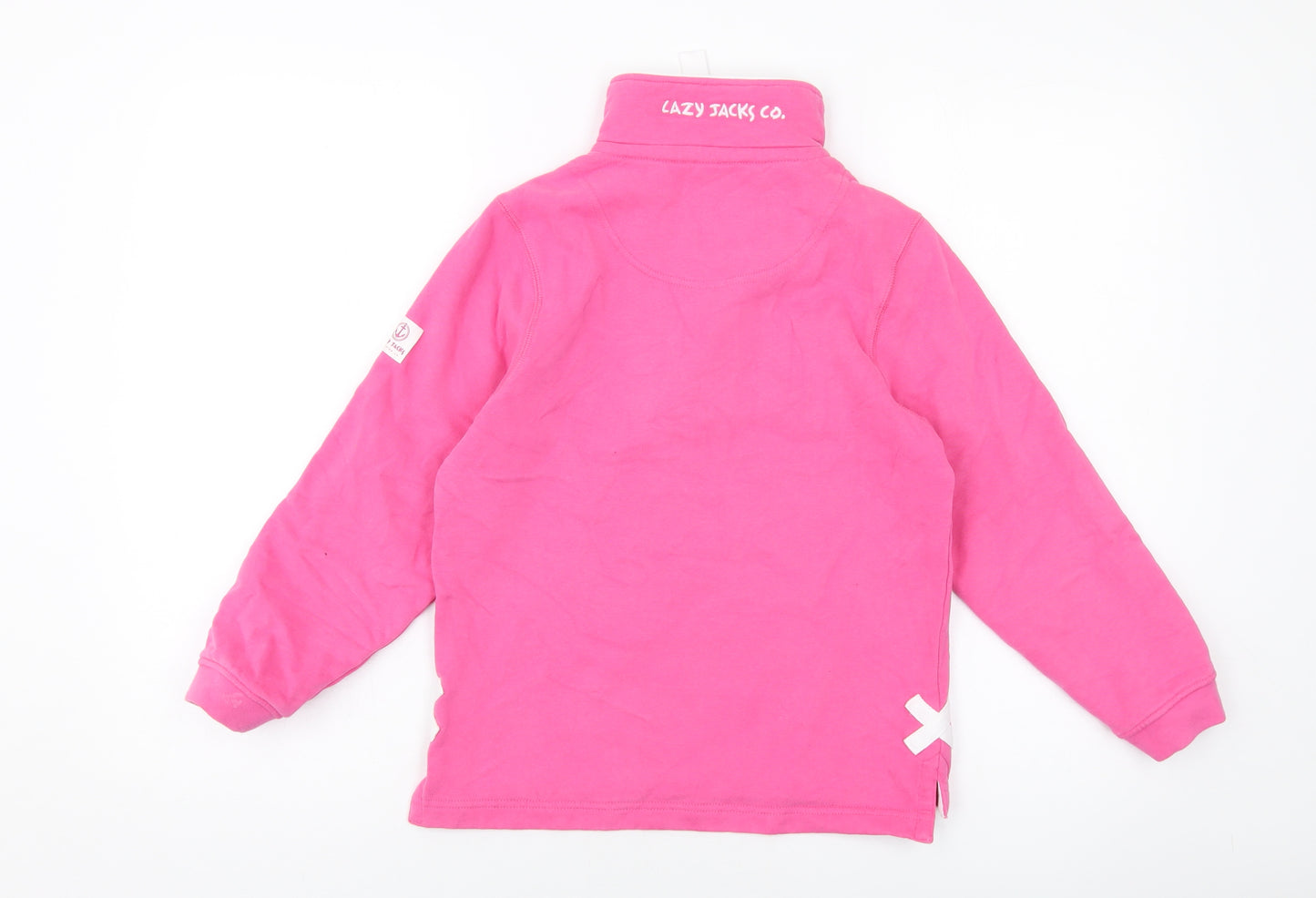 Lazy Jacks Girls Pink Cotton Pullover Sweatshirt Size 7-8 Years Zip