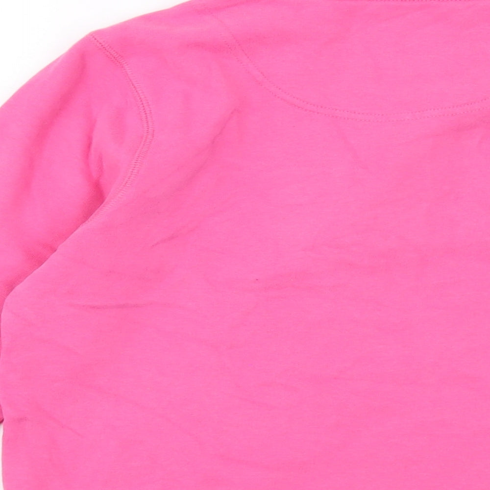 Lazy Jacks Girls Pink Cotton Pullover Sweatshirt Size 7-8 Years Zip