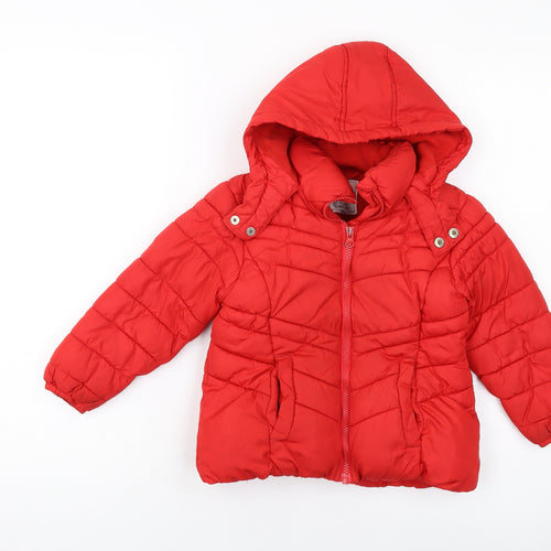 NEXT Girls Red Jacket Size 5 Years Zip