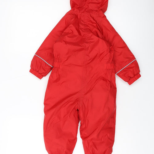 Regatta Boys Red Jacket Snowsuit Size 12-18 Months Zip