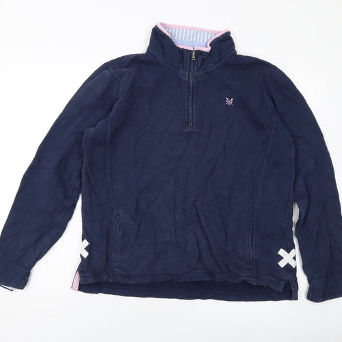 Crew Clothing Womens Blue Cotton Pullover Sweatshirt Size 16 Button