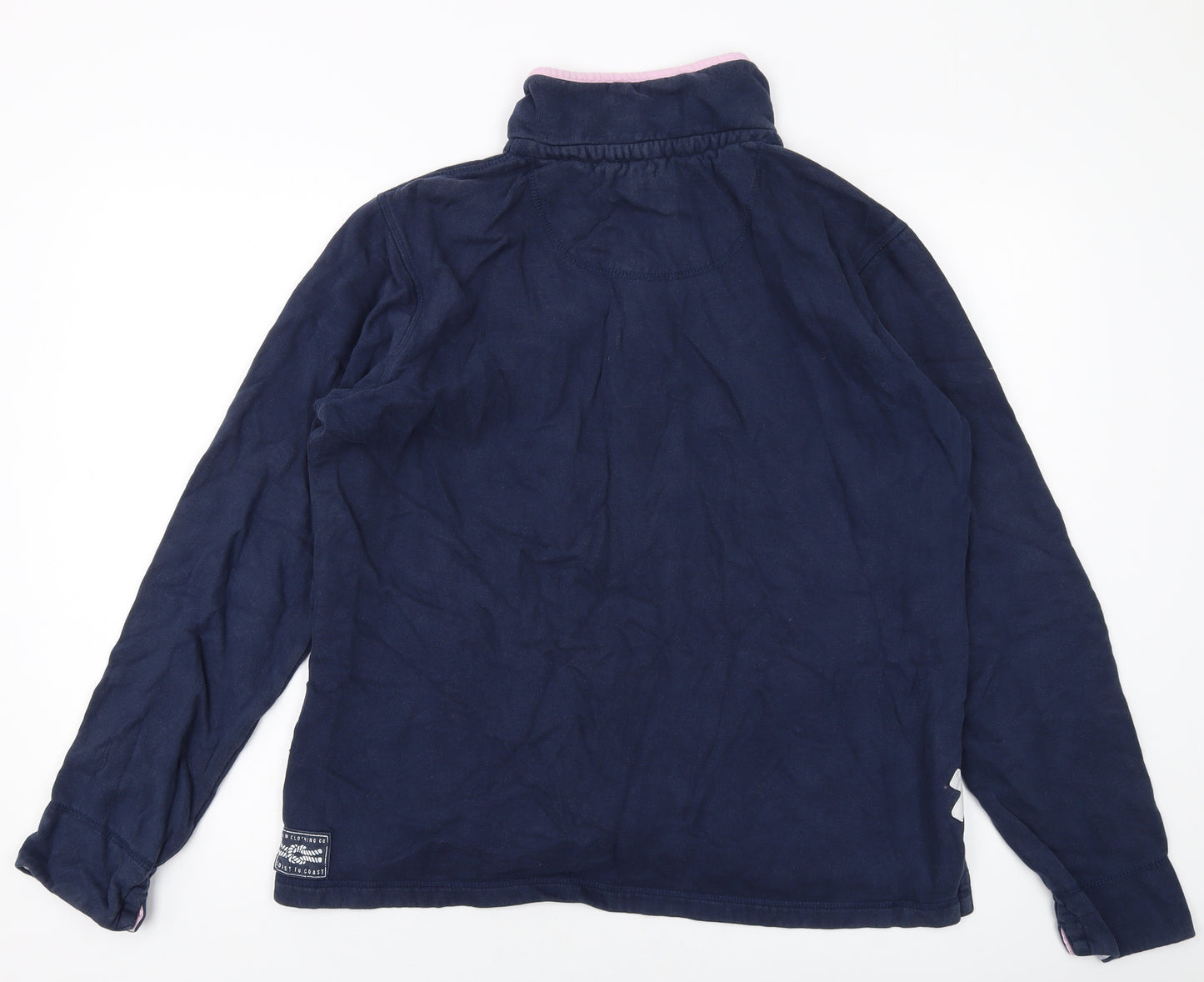 Crew Clothing Womens Blue Cotton Pullover Sweatshirt Size 16 Button
