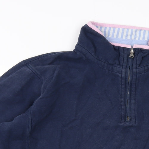 Crew Clothing Womens Blue Cotton Pullover Sweatshirt Size 16 Button