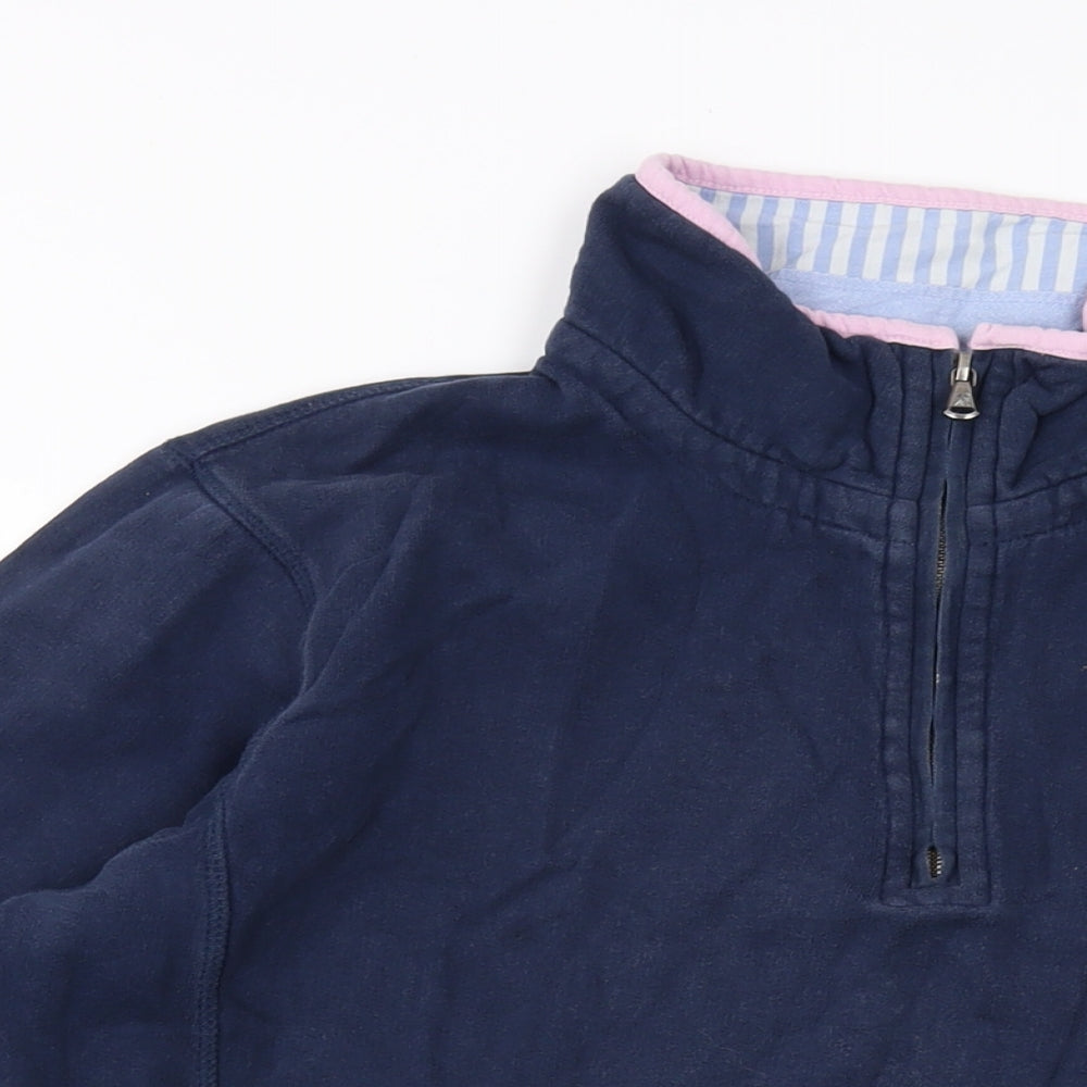Crew Clothing Womens Blue Cotton Pullover Sweatshirt Size 16 Button