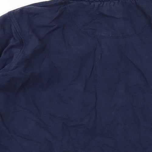 Crew Clothing Womens Blue Cotton Pullover Sweatshirt Size 16 Button