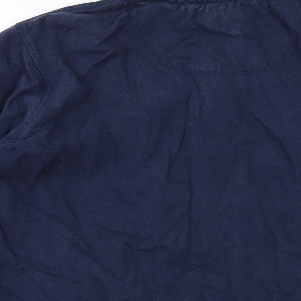 Crew Clothing Womens Blue Cotton Pullover Sweatshirt Size 16 Button