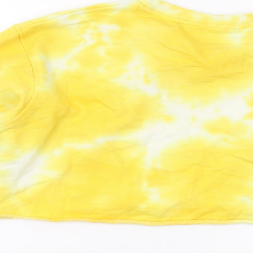 PRETTYLITTLETHING Womens Yellow Cotton Pullover Sweatshirt Size 4 Pullover