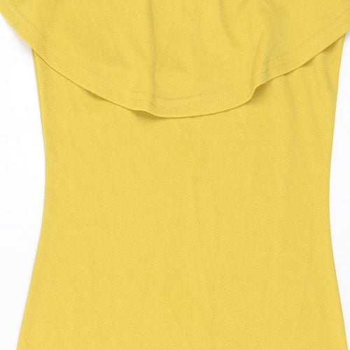 Dolly Diva Womens Yellow Polyester Bodycon Size 12 Round Neck Pullover
