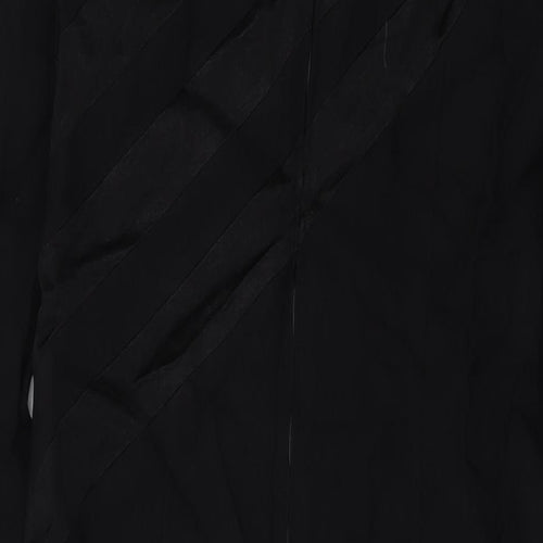 Louis Feraud Womens Black Polyester Sheath Size 12 Round Neck Zip
