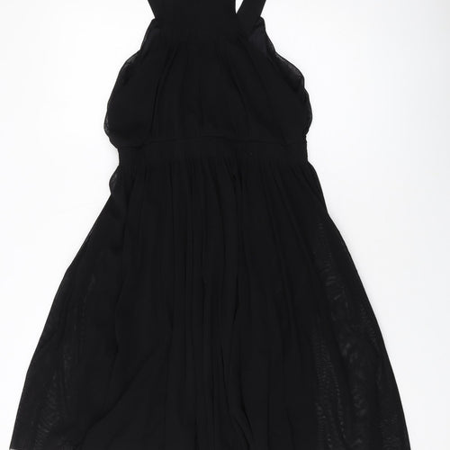 H&M Womens Black Polyester A-Line Size M V-Neck Pullover