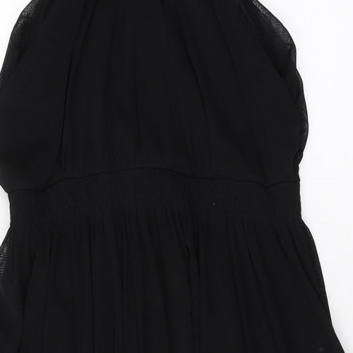 H&M Womens Black Polyester A-Line Size M V-Neck Pullover