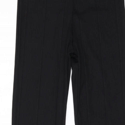 PRETTYLITTLETHING Womens Black Polyester Trousers Size 8 L34 in Regular