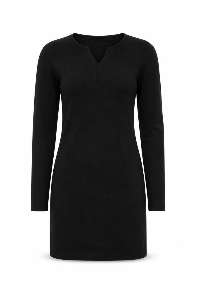Nasty Gal Womens Black Polyester Bodycon Size 8 V-Neck Pullover