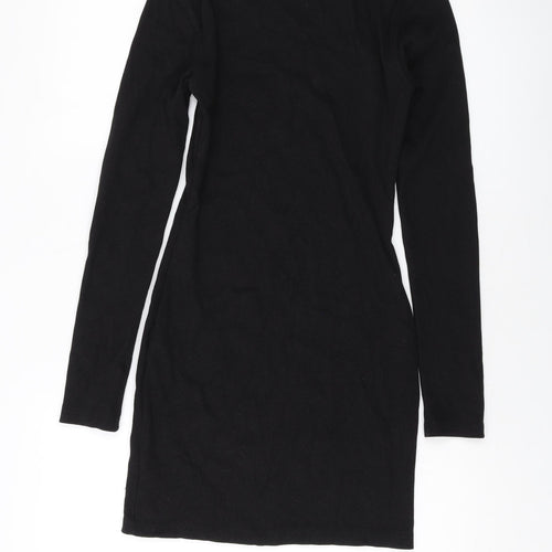 Nasty Gal Womens Black Polyester Bodycon Size 8 V-Neck Pullover