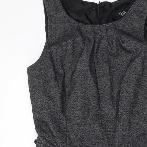 NEXT Womens Grey Polyester A-Line Size 6 Round Neck Zip