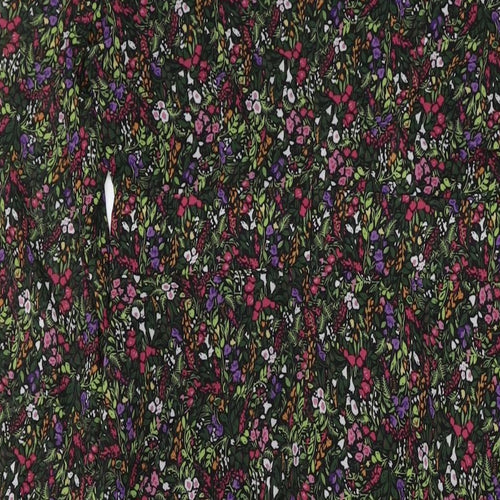 Blue Vanilla Womens Multicoloured Floral Polyester A-Line Size 8 Round Neck Zip