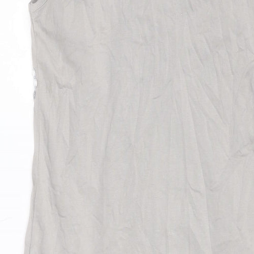 Tsega Womens Grey Cotton A-Line Size S Round Neck Pullover