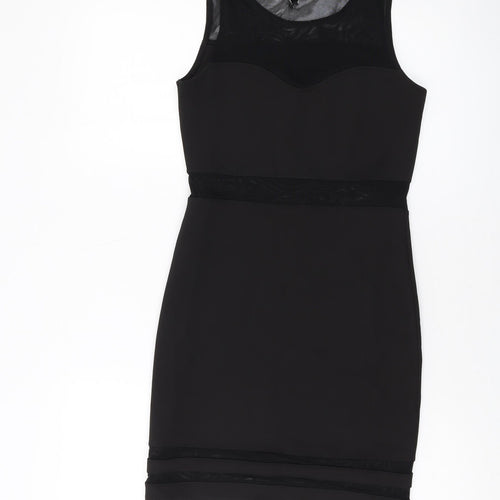 H&M Womens Black Polyester Mini Size 10 Round Neck Pullover