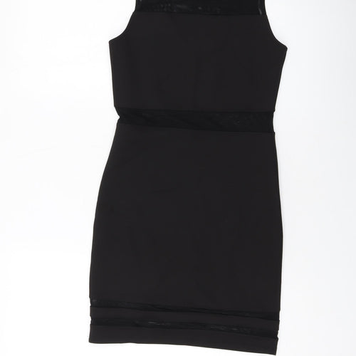 H&M Womens Black Polyester Mini Size 10 Round Neck Pullover