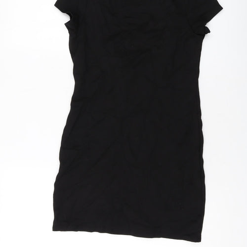 Red Herring Womens Black Viscose Mini Size 8 Round Neck Pullover