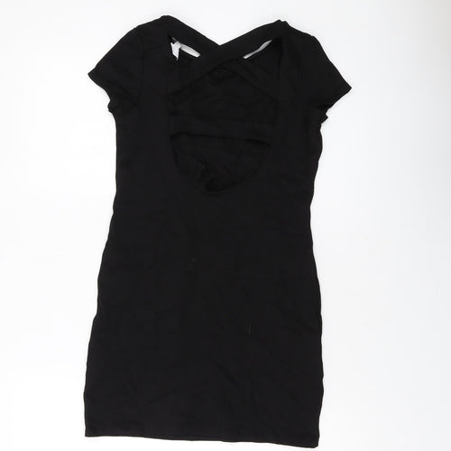 Red Herring Womens Black Viscose Mini Size 8 Round Neck Pullover