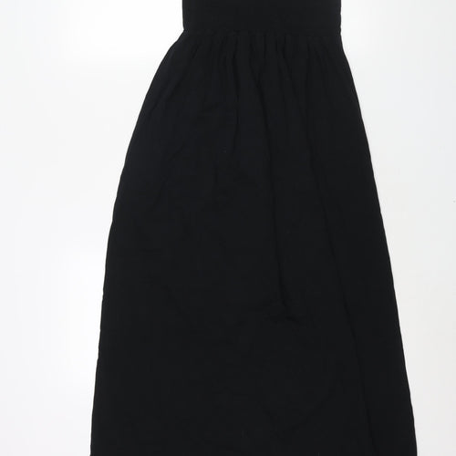 NEXT Womens Black Viscose Shift Size 12 Square Neck Pullover - Rouched Bodice