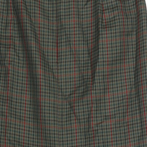 Rothmar of Scotland Womens Green Check Wool Straight & Pencil Skirt Size 16 Zip