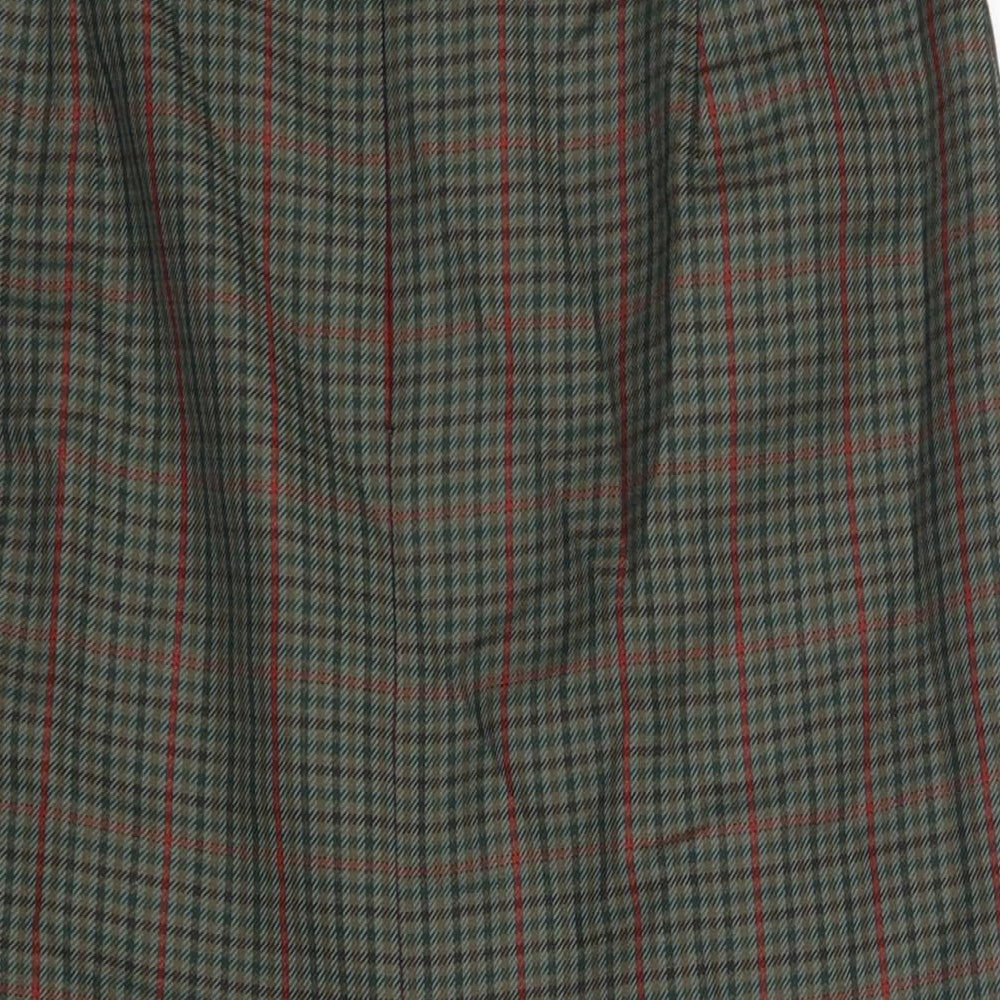 Rothmar of Scotland Womens Green Check Wool Straight & Pencil Skirt Size 16 Zip