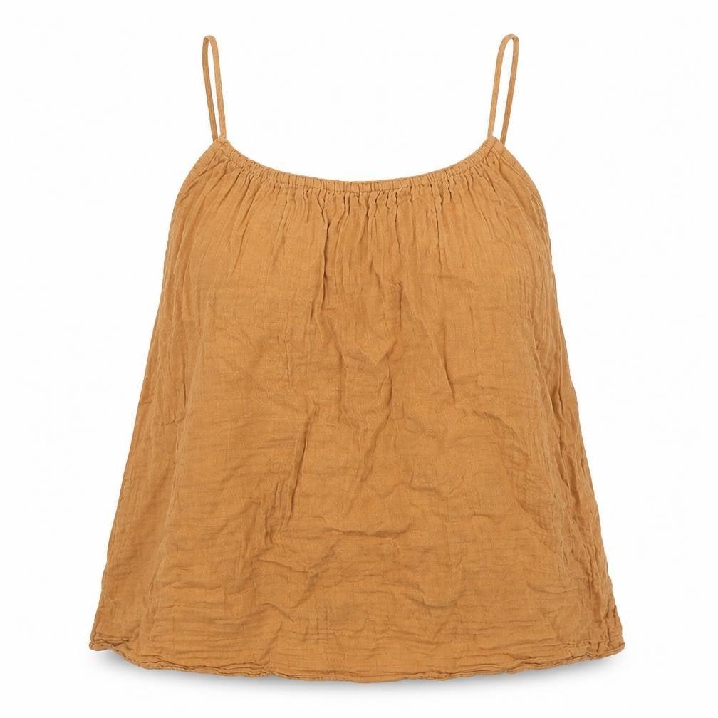 H&M Womens Orange Cotton Camisole Blouse Size S Scoop Neck