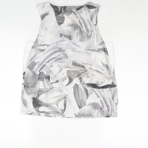 NEXT Womens Grey Geometric Polyester Camisole Blouse Size 10 Round Neck