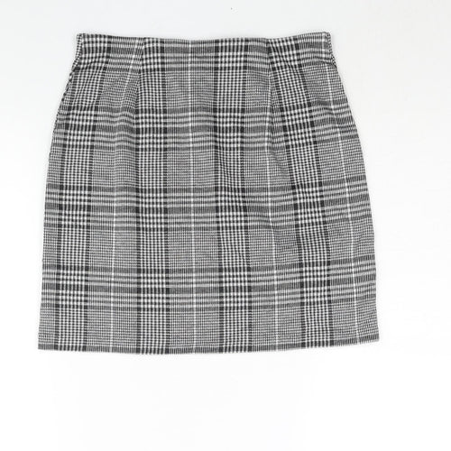 Divided by H&M Womens Black Check Polyester Mini Skirt Size S - Elasticated Waist