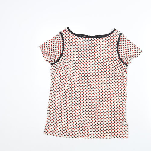 Therapy Womens Multicoloured Geometric Polyester Basic Blouse Size 8 Boat Neck
