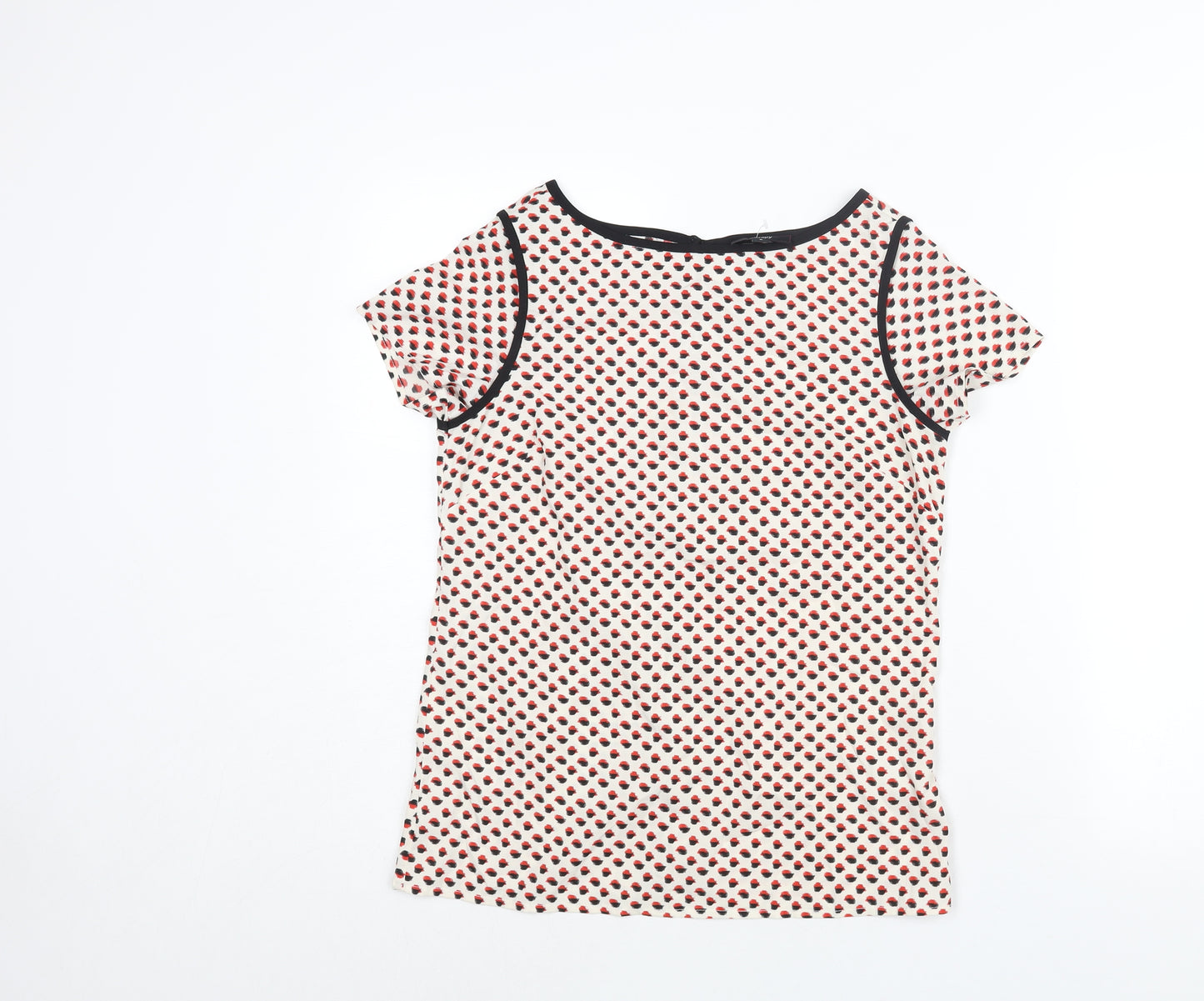 Therapy Womens Multicoloured Geometric Polyester Basic Blouse Size 8 Boat Neck
