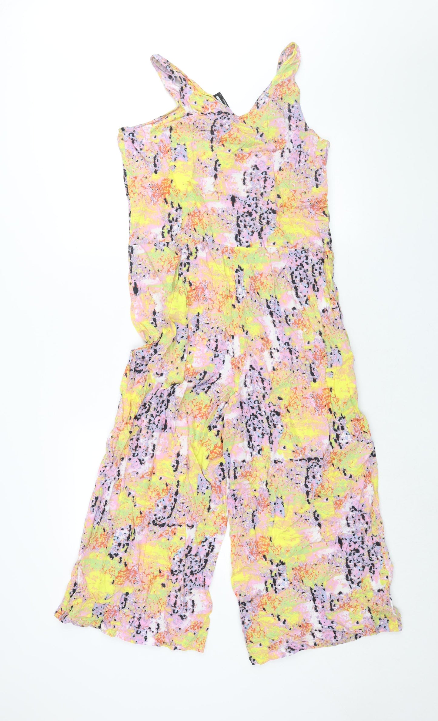 Noisy may Womens Multicoloured Geometric Polyester Jumpsuit One-Piece Size M L21 in Button