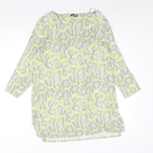 Principles Womens Multicoloured Animal Print Viscose Tunic Blouse Size 16 Round Neck - Snakeskin Print Side Slits