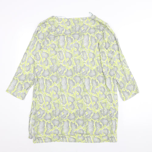 Principles Womens Multicoloured Animal Print Viscose Tunic Blouse Size 16 Round Neck - Snakeskin Print Side Slits