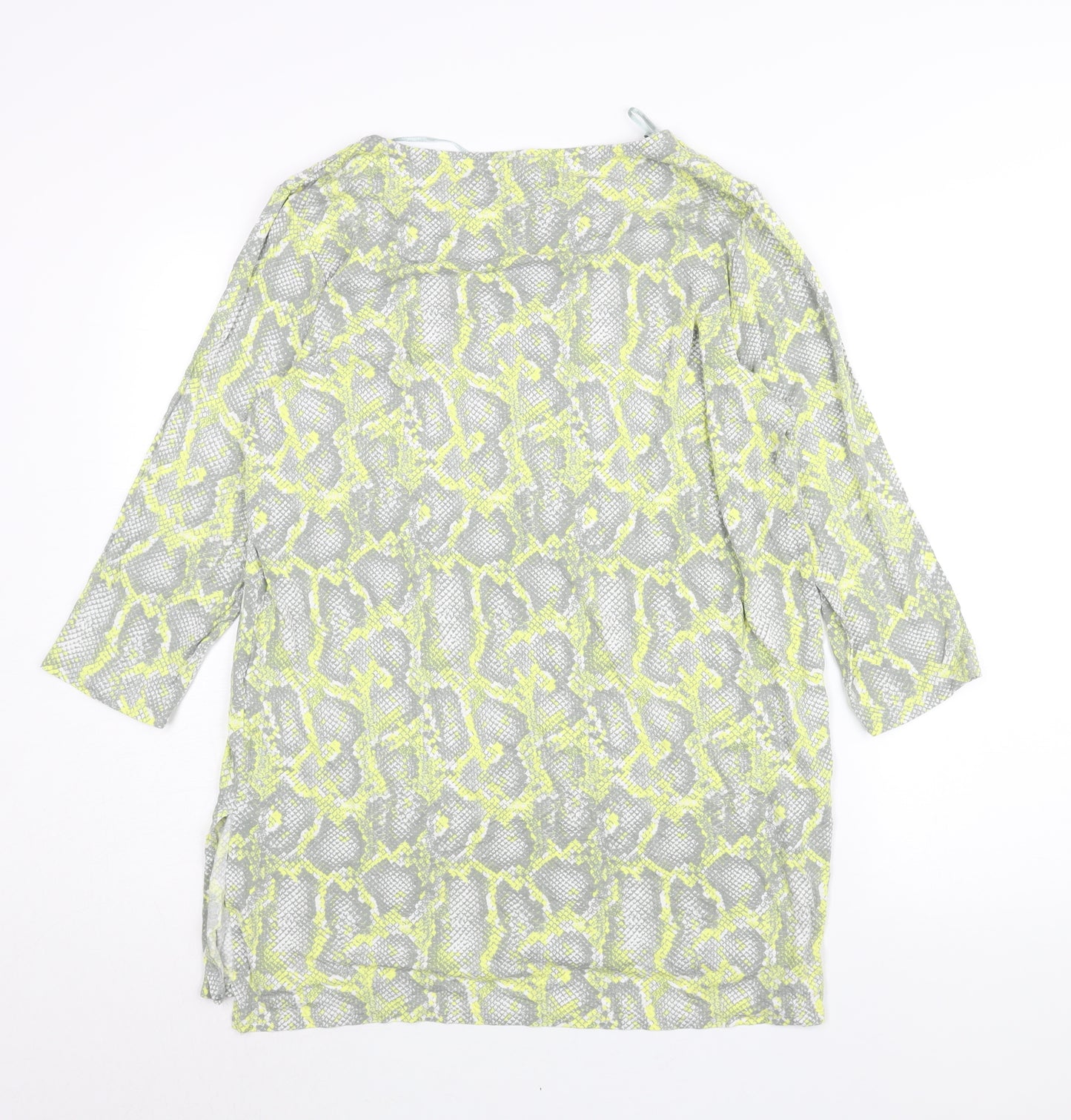 Principles Womens Multicoloured Animal Print Viscose Tunic Blouse Size 16 Round Neck - Snakeskin Print Side Slits